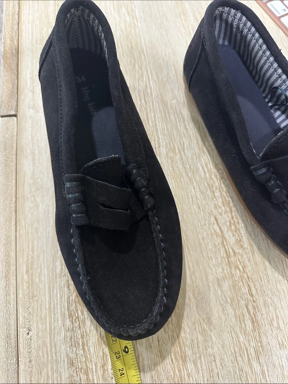 Mango Kids Navy Suede Slip-On Loafers